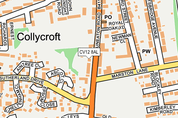 CV12 8AL map - OS OpenMap – Local (Ordnance Survey) CV12 8AL map - OS OpenMap – Local (Ordnance Survey)