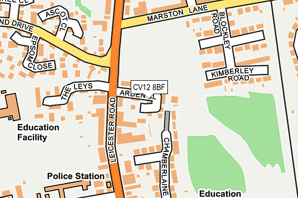 CV12 8BF map - OS OpenMap – Local (Ordnance Survey) CV12 8BF map - OS OpenMap – Local (Ordnance Survey)