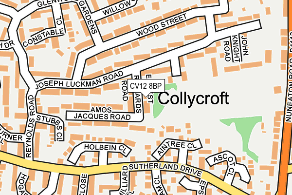 CV12 8BP map - OS OpenMap – Local (Ordnance Survey) CV12 8BP map - OS OpenMap – Local (Ordnance Survey)