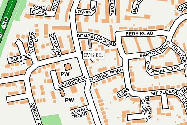 CV12 8EJ map - OS OpenMap – Local (Ordnance Survey) CV12 8EJ map - OS OpenMap – Local (Ordnance Survey)