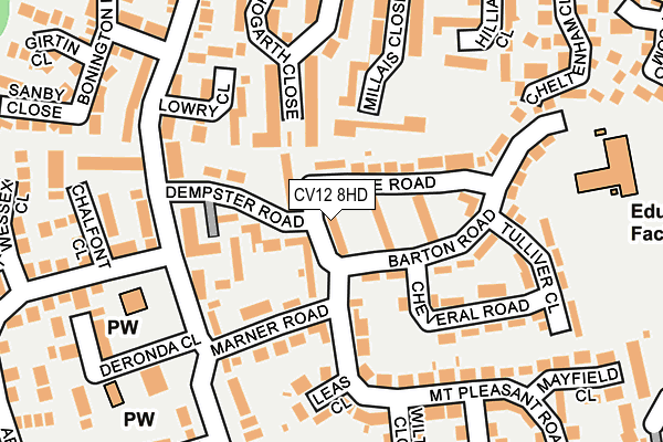 CV12 8HD map - OS OpenMap – Local (Ordnance Survey) CV12 8HD map - OS OpenMap – Local (Ordnance Survey)