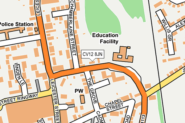 CV12 8JN map - OS OpenMap – Local (Ordnance Survey) CV12 8JN map - OS OpenMap – Local (Ordnance Survey)
