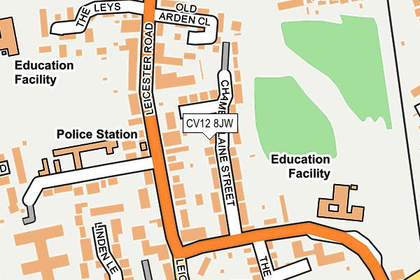 CV12 8JW map - OS OpenMap – Local (Ordnance Survey) CV12 8JW map - OS OpenMap – Local (Ordnance Survey)