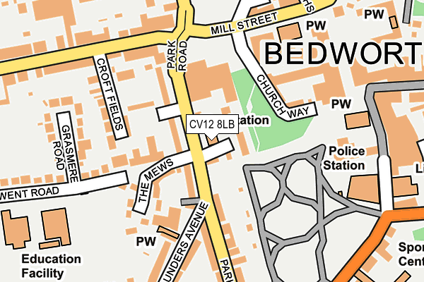 CV12 8LB map - OS OpenMap – Local (Ordnance Survey) CV12 8LB map - OS OpenMap – Local (Ordnance Survey)