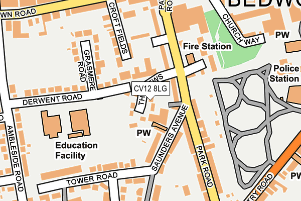 CV12 8LG map - OS OpenMap – Local (Ordnance Survey) CV12 8LG map - OS OpenMap – Local (Ordnance Survey)