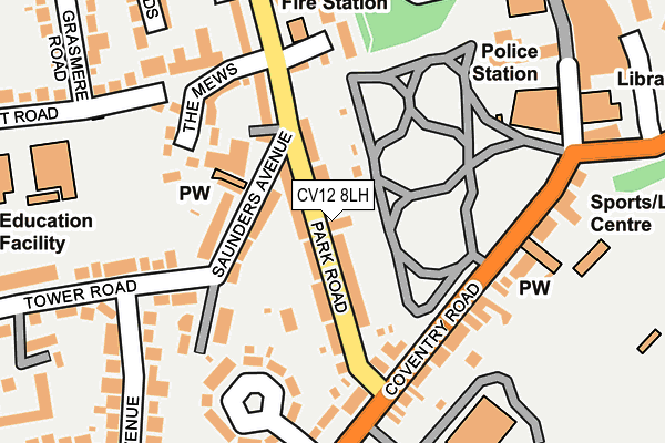 CV12 8LH map - OS OpenMap – Local (Ordnance Survey) CV12 8LH map - OS OpenMap – Local (Ordnance Survey)