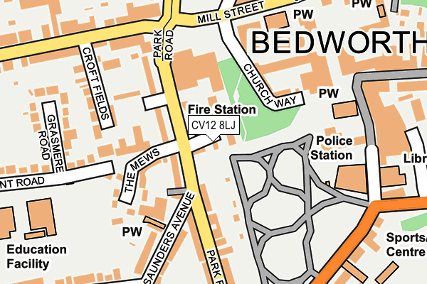 CV12 8LJ map - OS OpenMap – Local (Ordnance Survey) CV12 8LJ map - OS OpenMap – Local (Ordnance Survey)