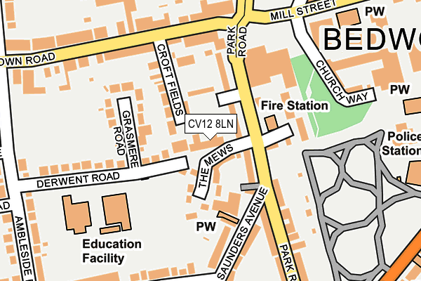 CV12 8LN map - OS OpenMap – Local (Ordnance Survey) CV12 8LN map - OS OpenMap – Local (Ordnance Survey)