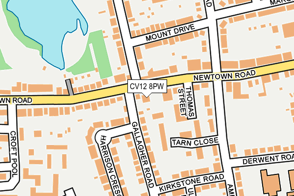 CV12 8PW map - OS OpenMap – Local (Ordnance Survey) CV12 8PW map - OS OpenMap – Local (Ordnance Survey)