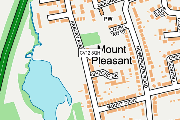 CV12 8QH map - OS OpenMap – Local (Ordnance Survey) CV12 8QH map - OS OpenMap – Local (Ordnance Survey)
