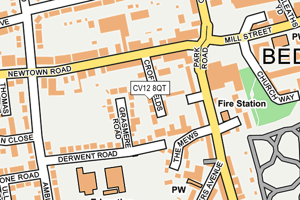 CV12 8QT map - OS OpenMap – Local (Ordnance Survey) CV12 8QT map - OS OpenMap – Local (Ordnance Survey)