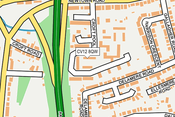 CV12 8QW map - OS OpenMap – Local (Ordnance Survey) CV12 8QW map - OS OpenMap – Local (Ordnance Survey)