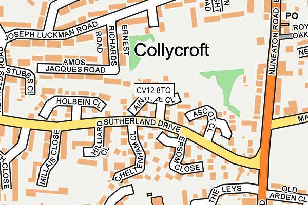 CV12 8TQ map - OS OpenMap – Local (Ordnance Survey) CV12 8TQ map - OS OpenMap – Local (Ordnance Survey)