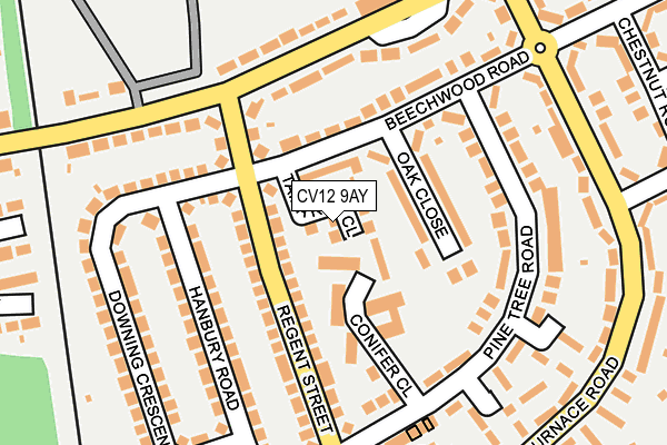 CV12 9AY map - OS OpenMap – Local (Ordnance Survey) CV12 9AY map - OS OpenMap – Local (Ordnance Survey)