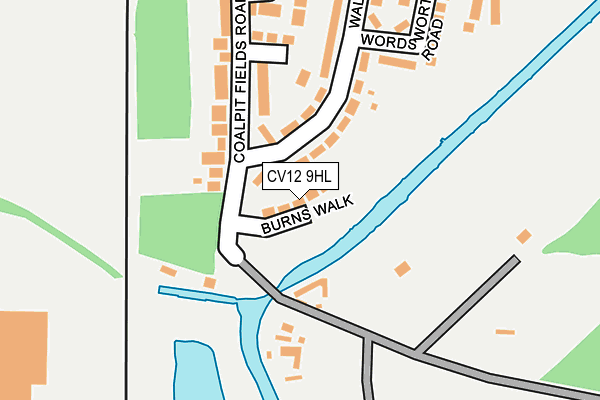 CV12 9HL map - OS OpenMap – Local (Ordnance Survey) CV12 9HL map - OS OpenMap – Local (Ordnance Survey)