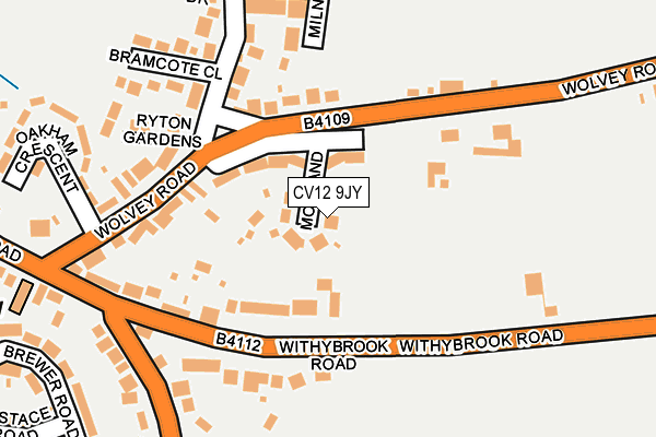 CV12 9JY map - OS OpenMap – Local (Ordnance Survey)