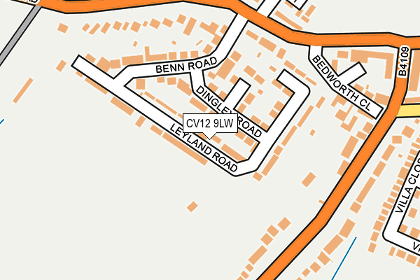 CV12 9LW map - OS OpenMap – Local (Ordnance Survey) CV12 9LW map - OS OpenMap – Local (Ordnance Survey)