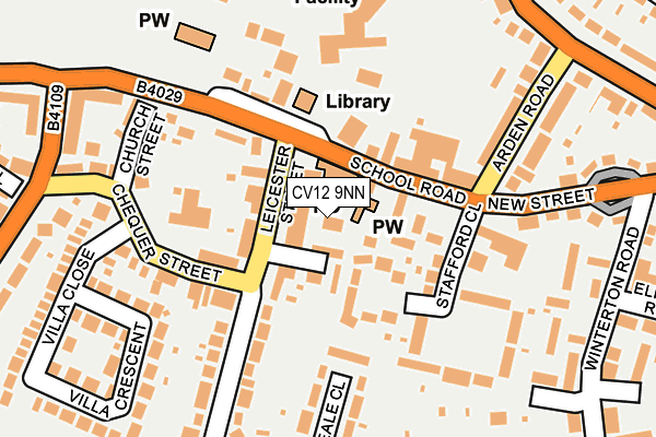 CV12 9NN map - OS OpenMap – Local (Ordnance Survey) CV12 9NN map - OS OpenMap – Local (Ordnance Survey)