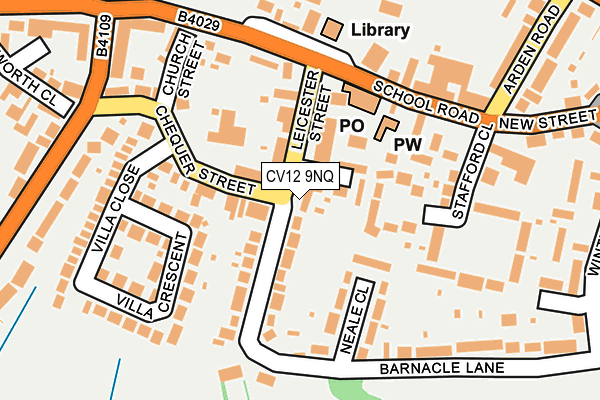 CV12 9NQ map - OS OpenMap – Local (Ordnance Survey)