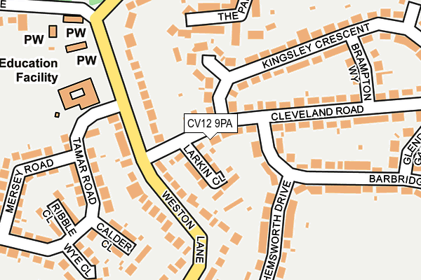 CV12 9PA map - OS OpenMap – Local (Ordnance Survey) CV12 9PA map - OS OpenMap – Local (Ordnance Survey)