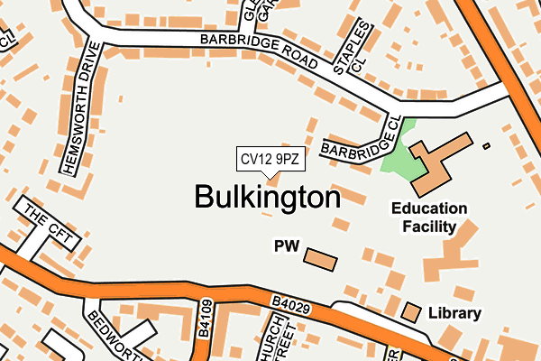 CV12 9PZ map - OS OpenMap – Local (Ordnance Survey) CV12 9PZ map - OS OpenMap – Local (Ordnance Survey)