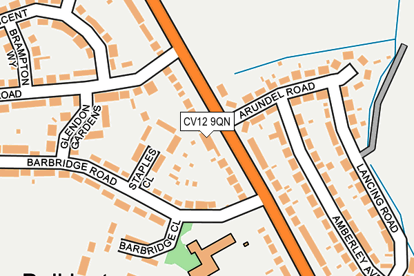 CV12 9QN map - OS OpenMap – Local (Ordnance Survey) CV12 9QN map - OS OpenMap – Local (Ordnance Survey)