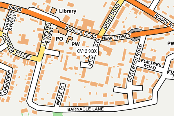 CV12 9QX map - OS OpenMap – Local (Ordnance Survey) CV12 9QX map - OS OpenMap – Local (Ordnance Survey)