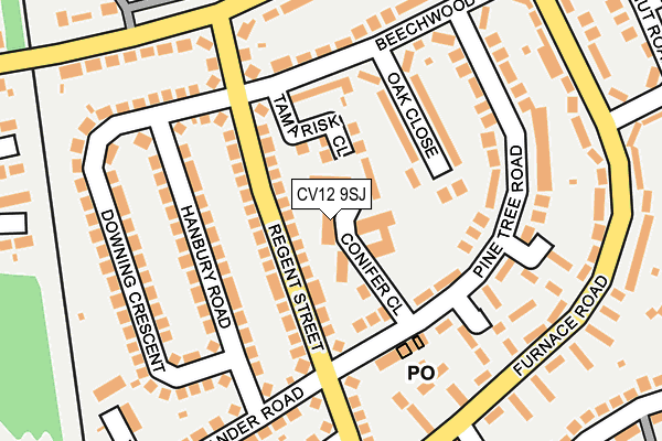 CV12 9SJ map - OS OpenMap – Local (Ordnance Survey) CV12 9SJ map - OS OpenMap – Local (Ordnance Survey)