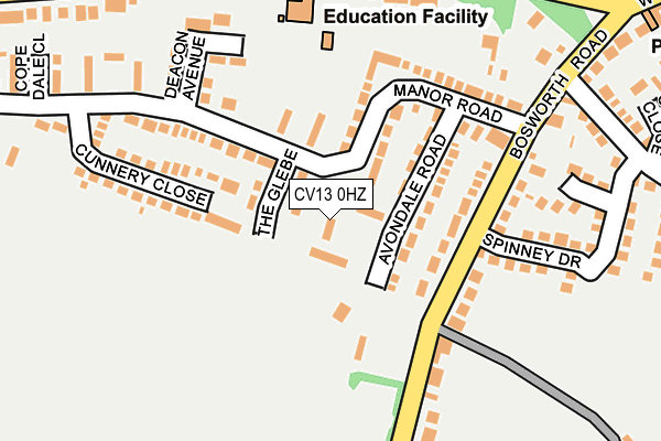 CV13 0HZ map - OS OpenMap – Local (Ordnance Survey) CV13 0HZ map - OS OpenMap – Local (Ordnance Survey)