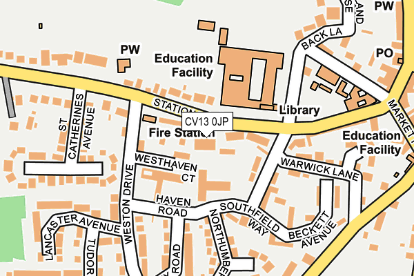 CV13 0JP map - OS OpenMap – Local (Ordnance Survey) CV13 0JP map - OS OpenMap – Local (Ordnance Survey)