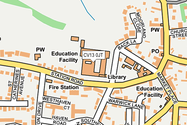CV13 0JT map - OS OpenMap – Local (Ordnance Survey) CV13 0JT map - OS OpenMap – Local (Ordnance Survey)