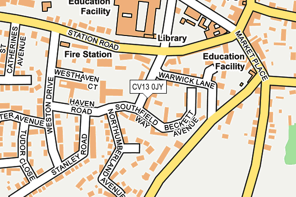 CV13 0JY map - OS OpenMap – Local (Ordnance Survey) CV13 0JY map - OS OpenMap – Local (Ordnance Survey)
