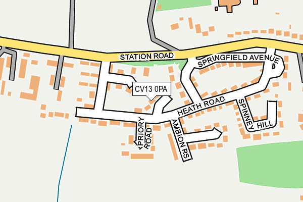 CV13 0PA map - OS OpenMap – Local (Ordnance Survey) CV13 0PA map - OS OpenMap – Local (Ordnance Survey)