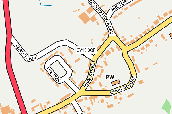 CV13 0QF map - OS OpenMap – Local (Ordnance Survey) CV13 0QF map - OS OpenMap – Local (Ordnance Survey)