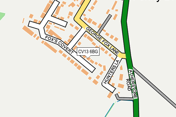 CV13 6BG map - OS OpenMap – Local (Ordnance Survey) CV13 6BG map - OS OpenMap – Local (Ordnance Survey)