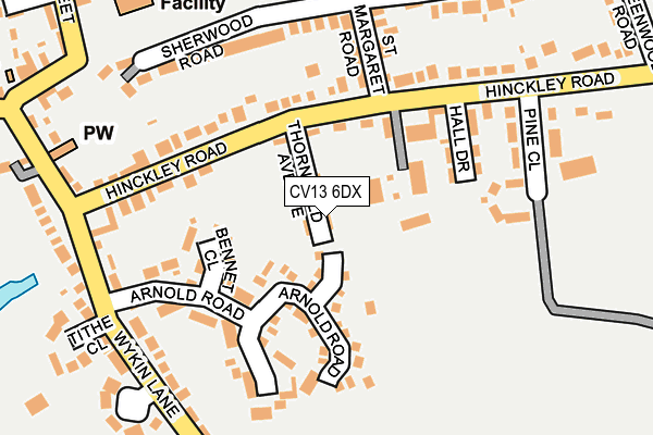 CV13 6DX map - OS OpenMap – Local (Ordnance Survey) CV13 6DX map - OS OpenMap – Local (Ordnance Survey)