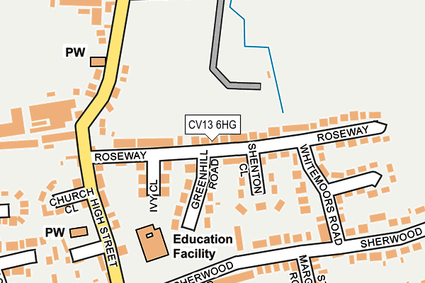 CV13 6HG map - OS OpenMap – Local (Ordnance Survey) CV13 6HG map - OS OpenMap – Local (Ordnance Survey)