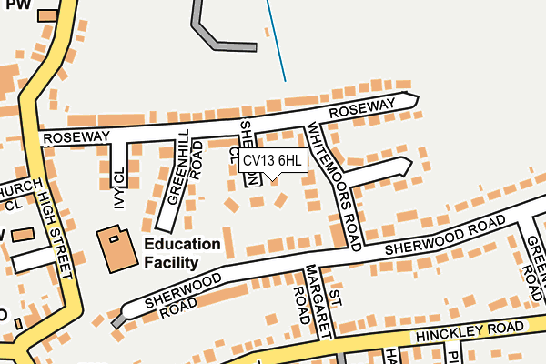 CV13 6HL map - OS OpenMap – Local (Ordnance Survey) CV13 6HL map - OS OpenMap – Local (Ordnance Survey)