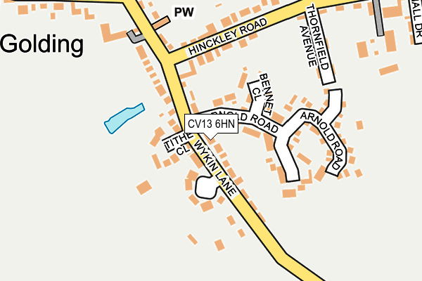 CV13 6HN map - OS OpenMap – Local (Ordnance Survey) CV13 6HN map - OS OpenMap – Local (Ordnance Survey)