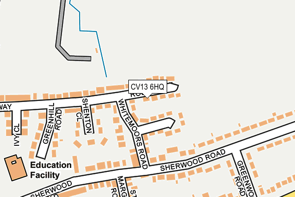 CV13 6HQ map - OS OpenMap – Local (Ordnance Survey)