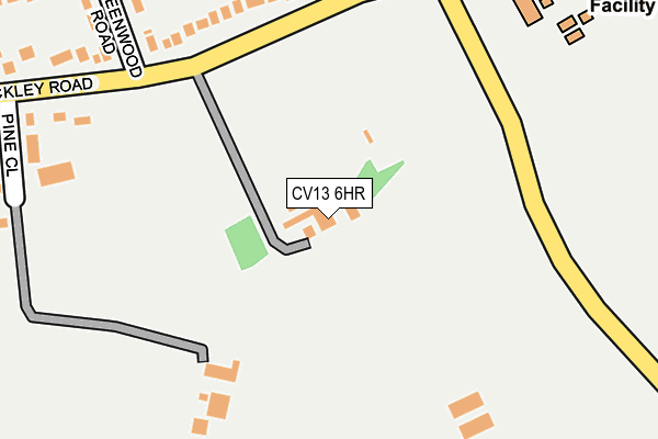 CV13 6HR map - OS OpenMap – Local (Ordnance Survey) CV13 6HR map - OS OpenMap – Local (Ordnance Survey)