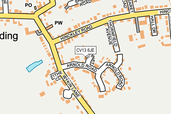 CV13 6JE map - OS OpenMap – Local (Ordnance Survey) CV13 6JE map - OS OpenMap – Local (Ordnance Survey)