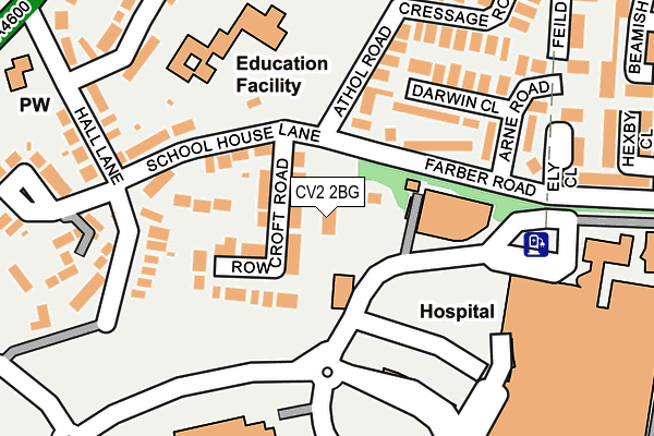 CV2 2BG map - OS OpenMap – Local (Ordnance Survey) CV2 2BG map - OS OpenMap – Local (Ordnance Survey)