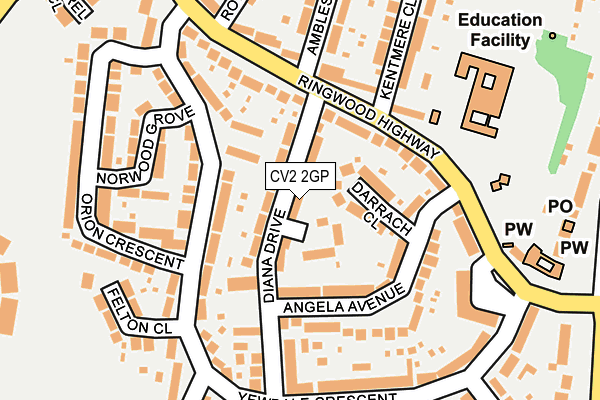 CV2 2GP map - OS OpenMap – Local (Ordnance Survey) CV2 2GP map - OS OpenMap – Local (Ordnance Survey)