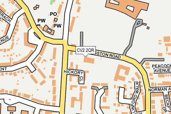 CV2 2QR map - OS OpenMap – Local (Ordnance Survey) CV2 2QR map - OS OpenMap – Local (Ordnance Survey)