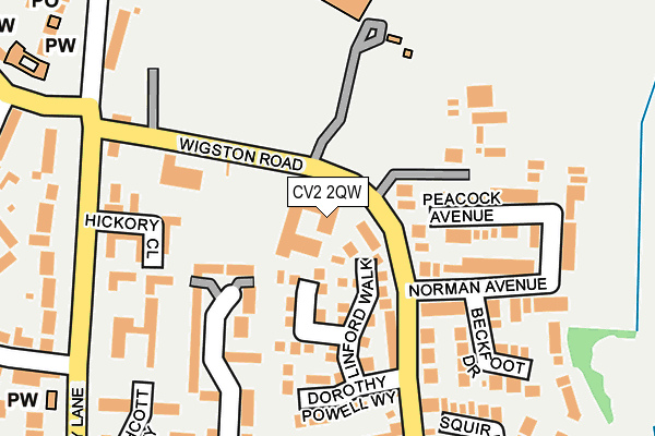 CV2 2QW map - OS OpenMap – Local (Ordnance Survey) CV2 2QW map - OS OpenMap – Local (Ordnance Survey)