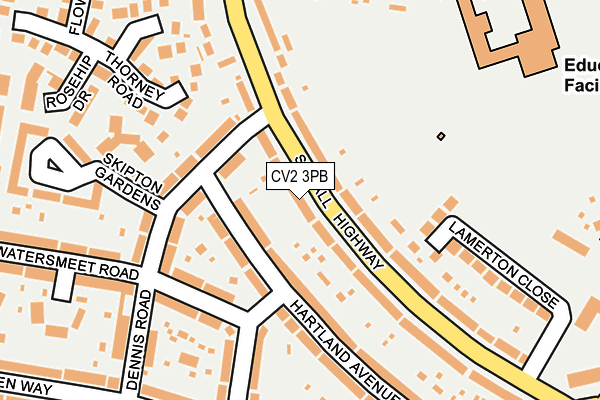 CV2 3PB map - OS OpenMap – Local (Ordnance Survey) CV2 3PB map - OS OpenMap – Local (Ordnance Survey)