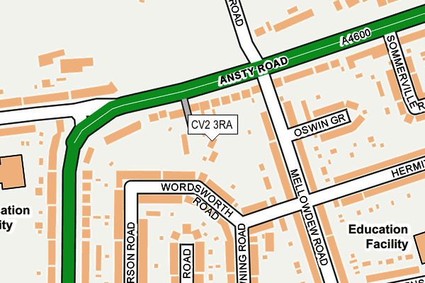 CV2 3RA map - OS OpenMap – Local (Ordnance Survey) CV2 3RA map - OS OpenMap – Local (Ordnance Survey)