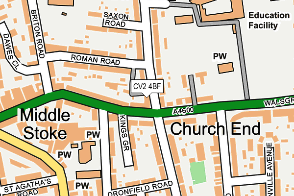 CV2 4BF map - OS OpenMap – Local (Ordnance Survey) CV2 4BF map - OS OpenMap – Local (Ordnance Survey)