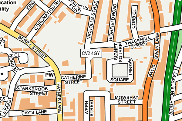 CV2 4GY map - OS OpenMap – Local (Ordnance Survey) CV2 4GY map - OS OpenMap – Local (Ordnance Survey)